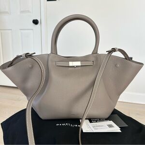 DeMellier New York Midi Satchel, Stone Grey & Silver